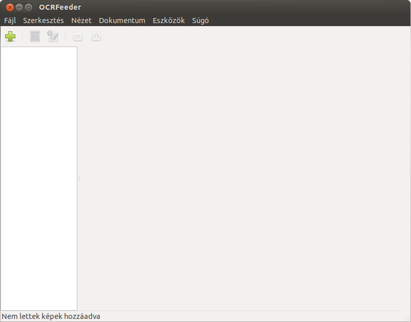 Az OCRFeeder alkalmazás főablaka